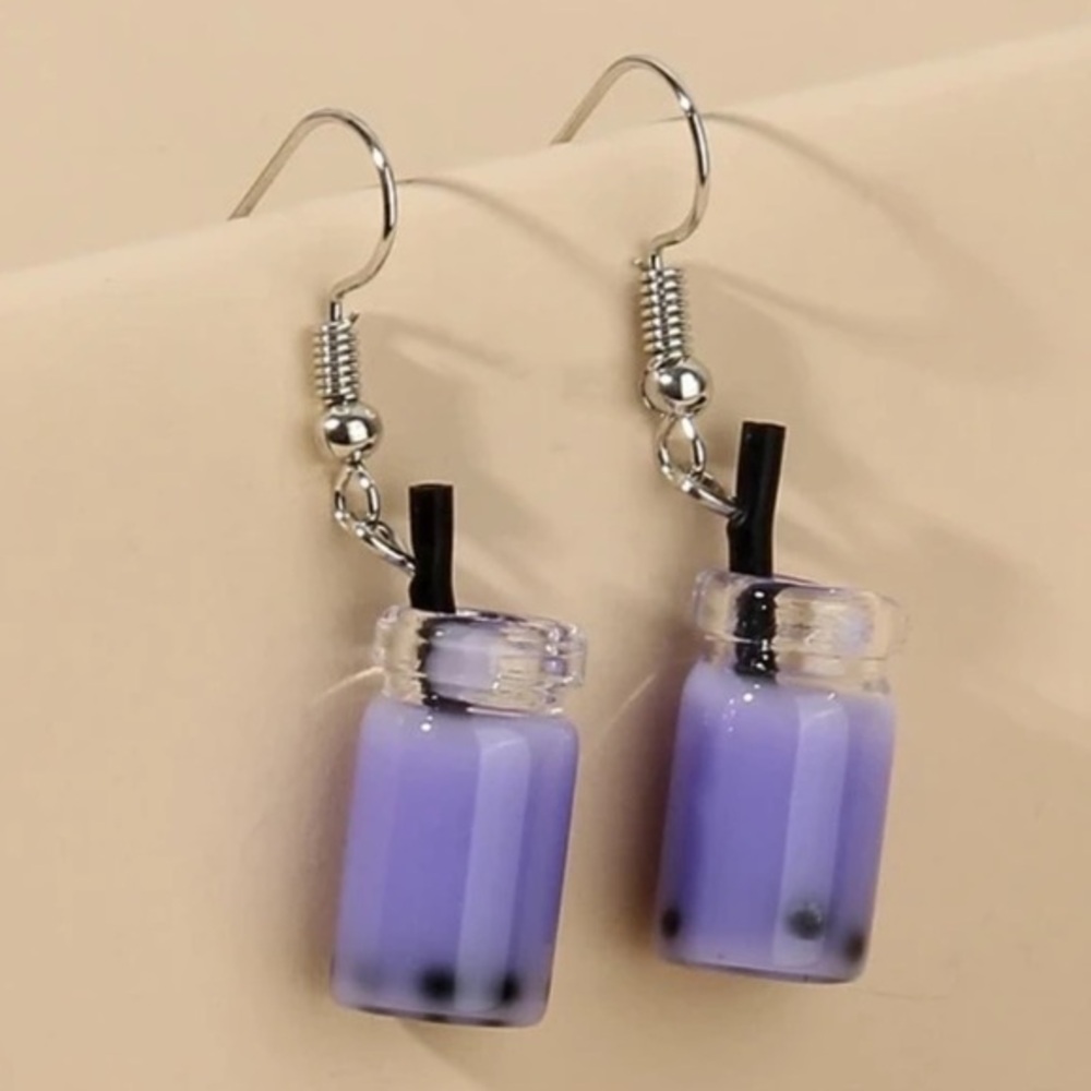 Boba Tea trendy boutique hanging drop earrings